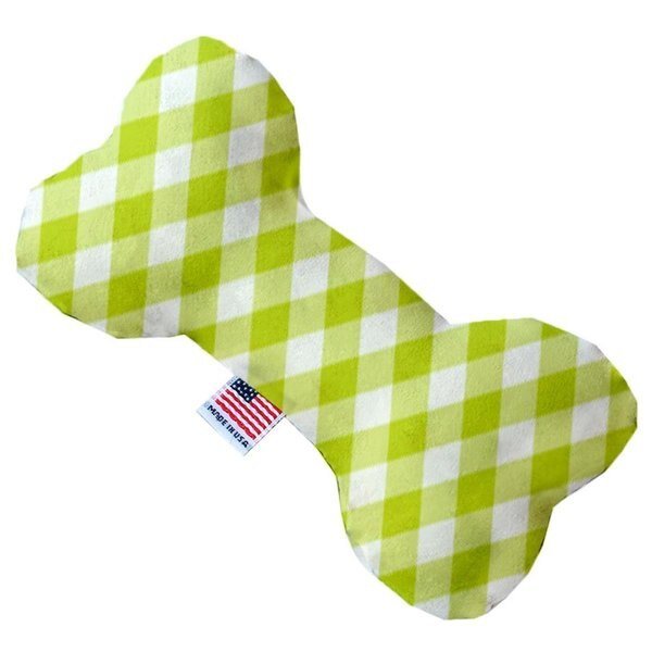10 in. Lime Green Plaid Bone Dog Toy, Mirage Pet Products, Mfr#: 1155-TYBN10